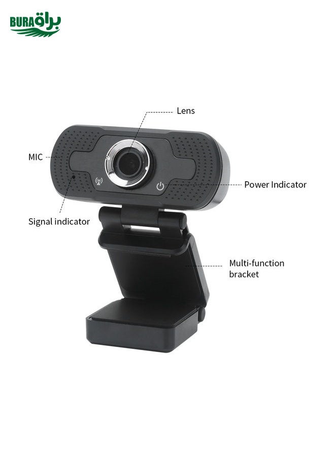 BURAQ - Full HD 1080P Web Camera With Noise Cancellation Microphone Skype Streaming Live Camera for Computer Android TV - Image 1