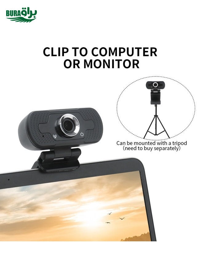BURAQ - Full HD 1080P Web Camera With Noise Cancellation Microphone Skype Streaming Live Camera for Computer Android TV - Image 1