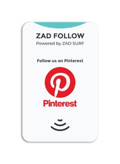 Zad Follow.Pinterest   Follows NFC Card from (Zad Surf) allowing you boosting follows - iOS and Android