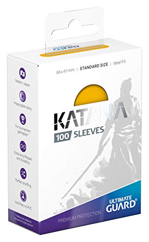 Ultimate Guard Katana Card Sleeves 100 Standard Size TCG Sleeves 66 x 91mm Yellow Back Tournament Quality No PVC AcidFree High Clarity - Image 5