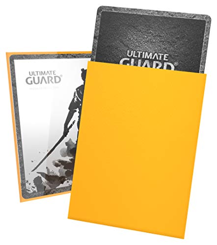 Ultimate Guard Katana Card Sleeves 100 Standard Size TCG Sleeves 66 x 91mm Yellow Back Tournament Quality No PVC AcidFree High Clarity - Image 1