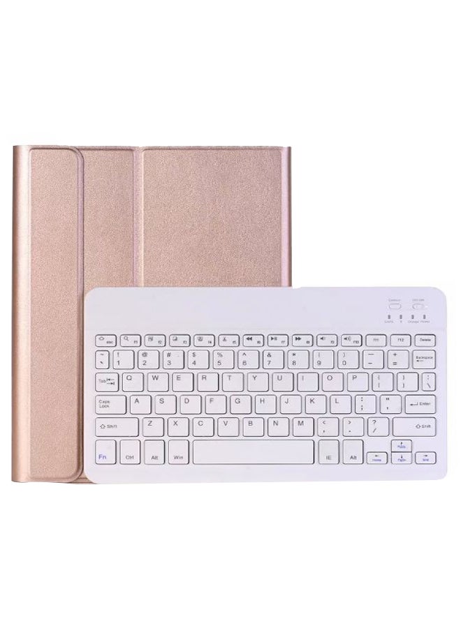 NIBEMINENT Protective Detachable Keyboard Case For Apple iPad Rose Gold/White - Image 1