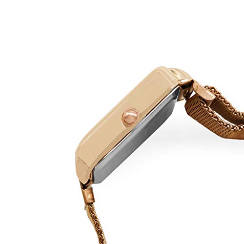 Joker & Witch Stainless Steel Bliss Rosegold Analog Watch Bracelet Set For Women, White Dial, Rose Gold Band - Image 4