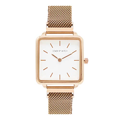 Joker & Witch Stainless Steel Bliss Rosegold Analog Watch Bracelet Set For Women, White Dial, Rose Gold Band - Image 3