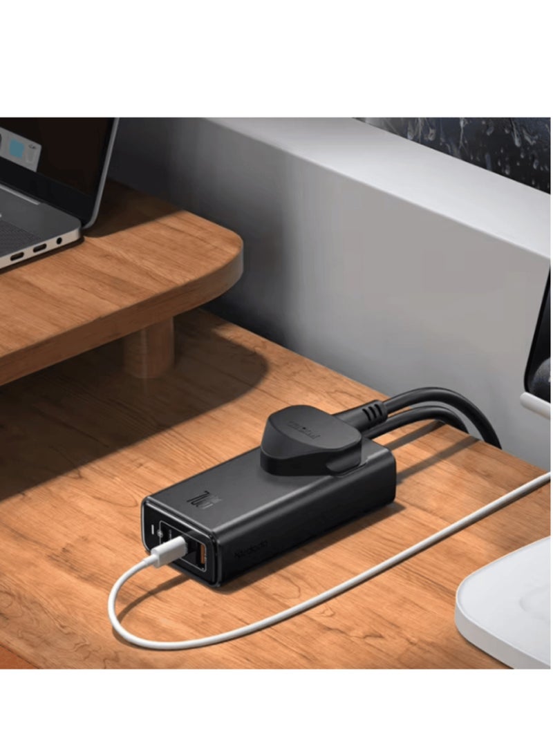 Mcdodo موزع طاقة 4 في 1 بقوة 70 واط بتقنية GaN مع مقبس عالمي، حماية من الصواعق، QC4.0، PD 3.0، AFC، PPS – 2 Type-C، 1 USB، 1 مقبس AC، معيار المملكة المتحدة 2200 واط - Image 2