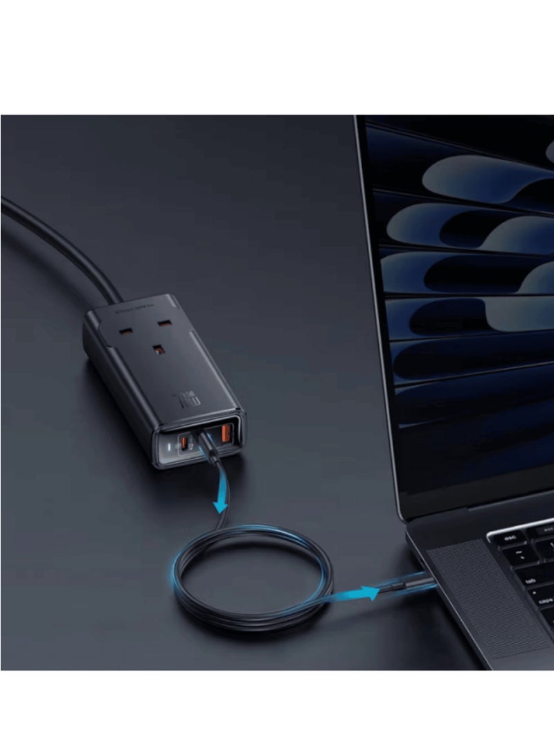 Mcdodo موزع طاقة 4 في 1 بقوة 70 واط بتقنية GaN مع مقبس عالمي، حماية من الصواعق، QC4.0، PD 3.0، AFC، PPS – 2 Type-C، 1 USB، 1 مقبس AC، معيار المملكة المتحدة 2200 واط - Image 5