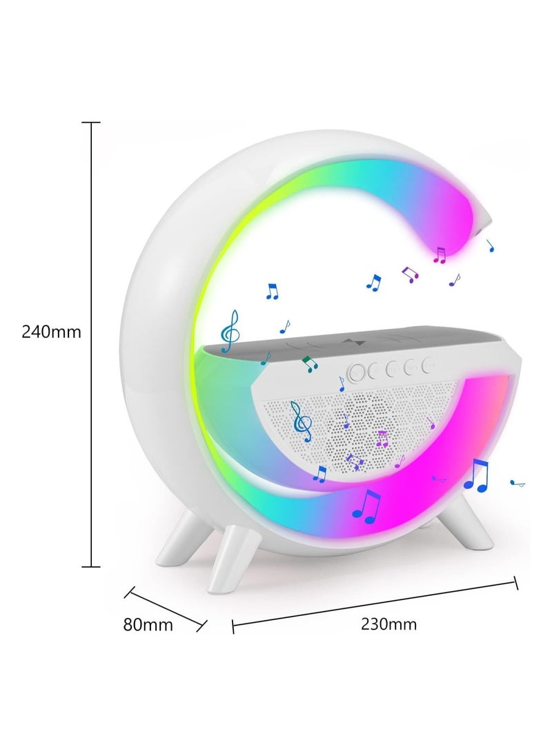 Generic Smart LED Table Lamp with Wireless Charger, Dimmable RGB Color Changing Ambient Light, Music Sync Bluetooth Speaker - Perfect Smart Mood Light and Charger for Bedroom  - Image 2