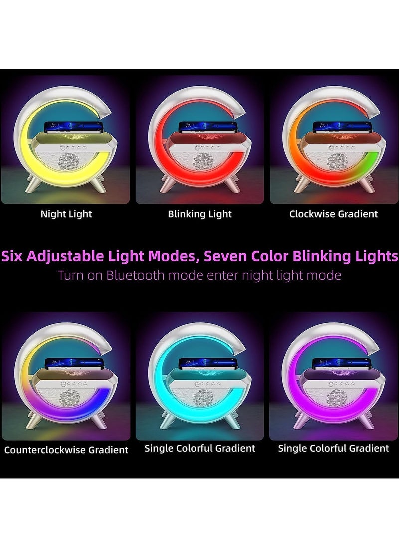 Generic Smart LED Table Lamp with Wireless Charger, Dimmable RGB Color Changing Ambient Light, Music Sync Bluetooth Speaker - Perfect Smart Mood Light and Charger for Bedroom  - Image 4
