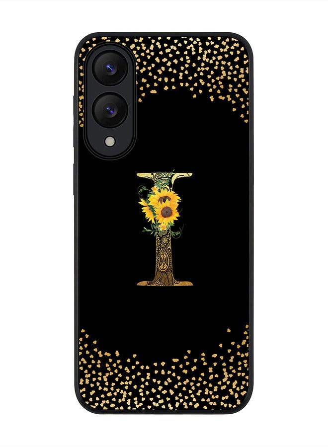 Stylizedd For Samsung Galaxy S25 Edge Case,Slim fit Camera Protection, Shockproof Thin Phone cover  - Custom Floral Monogram - I ( Black )
