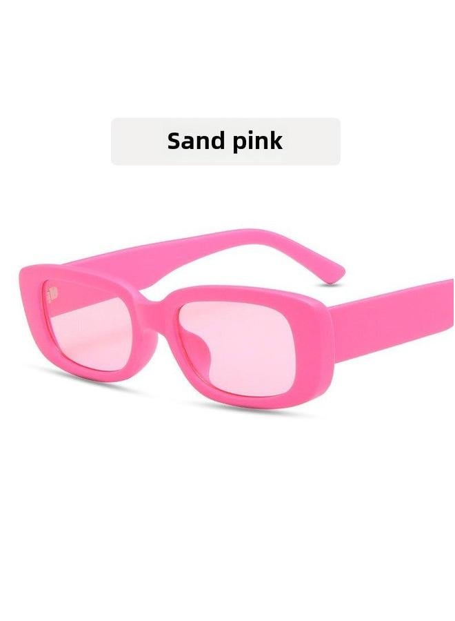 1 x 5 pcs 2022 Fashion Oval Frame Sunglasses for Women Sand pink