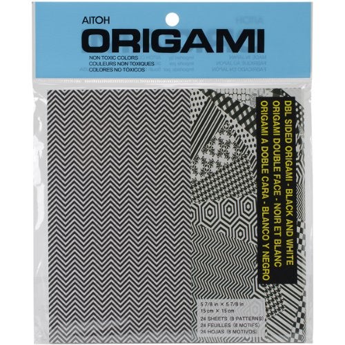 Aitoh Double Sided Origami Paper, 5.875 by 5.875-Inch, Black and White, 24 sheets - Image 3