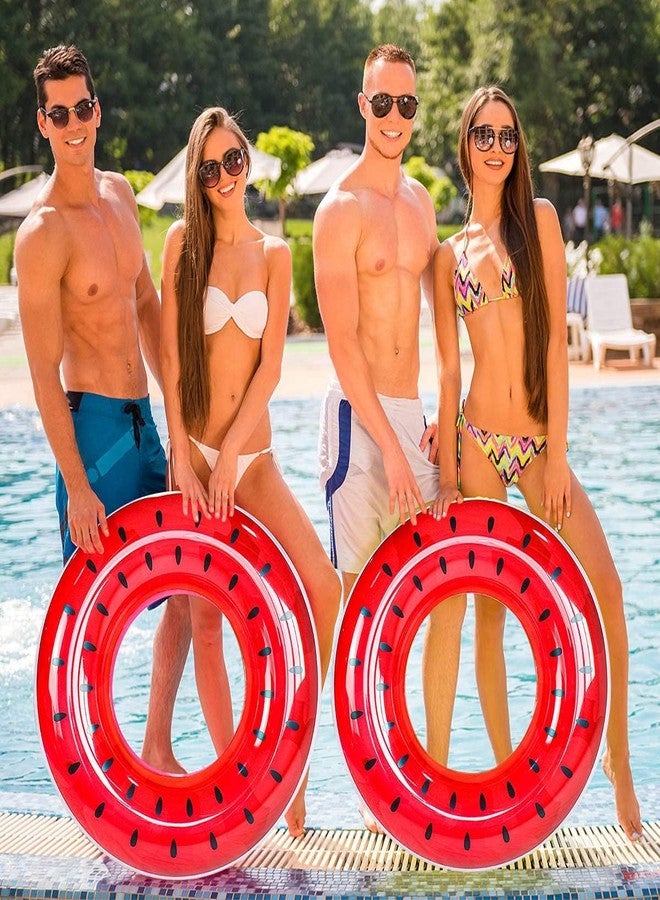 MAHNTMART Watermelon Pool Floats for Kids Adults Inflatable Swim Rings Swimming Pool Float Tube Round Shaped Swimming Tube Water Fun Beach Pool Toys for Summer Party - Image 3