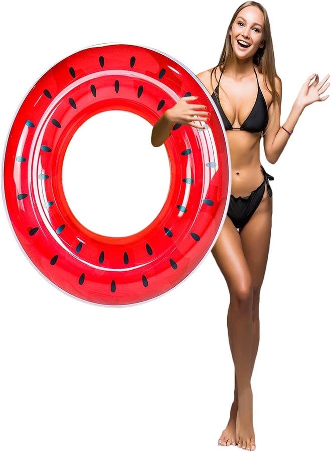 MAHNTMART Watermelon Pool Floats for Kids Adults Inflatable Swim Rings Swimming Pool Float Tube Round Shaped Swimming Tube Water Fun Beach Pool Toys for Summer Party - Image 1