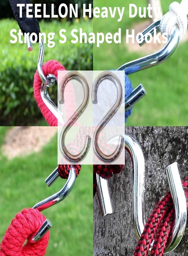 TEELLON® 2 Pack, 4-Inch,10MM-Thick S Hooks for Hanging Heavy Duty Swing Hammock Chair Boxing Punching Bag Pot Hanging Max 300kg Load Capacity Strong Utility Hooks for Hang Any Article - Image 4