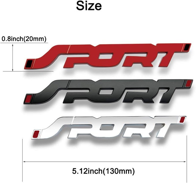 AutoBizarre 3D Raised Silver Metal Sport Monogram Emblem Badge Sticker for All Cars & Bikes (Silver) - Image 3
