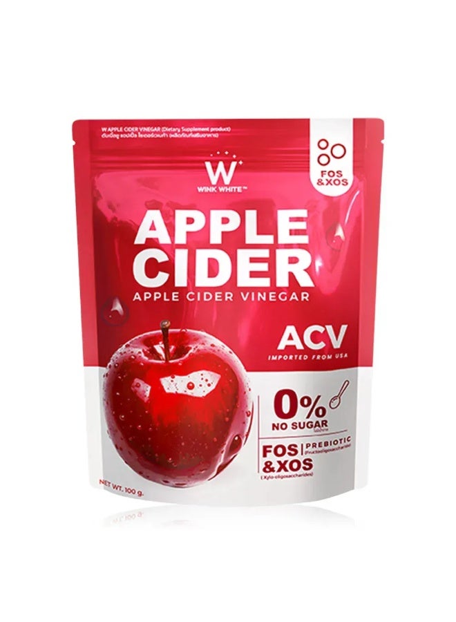 Wink White ACV Apple Cider Vinegar Drink Mix 100g – No Sugar, Prebiotic FOS + XOS - Image 1