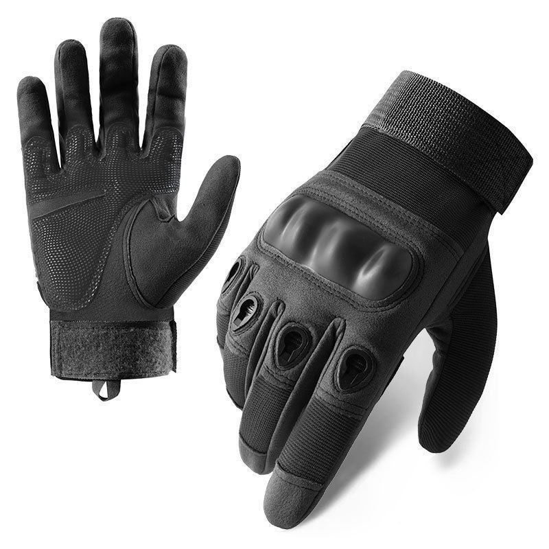 Tactical Gloves Mens Cos Outdoor Sports Mountaineering Full Finger Cut-resistant Wear-resistant Exhithat Protection Training Riding Motorcycle Zs-001 black 