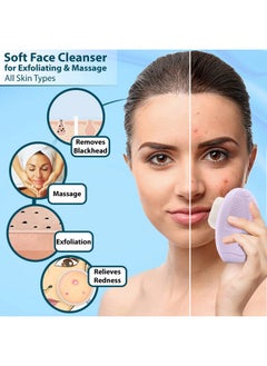 AGARO Cb2105 Facial Cleansing Brush, 2-In-1 Soft Bristle & Silicone Facial Cleansing Brush For Exfoliation & Deep Pore Cleansing, Suitable For Sensitive, Delicate And Dry Skin, Purple  - Image 4