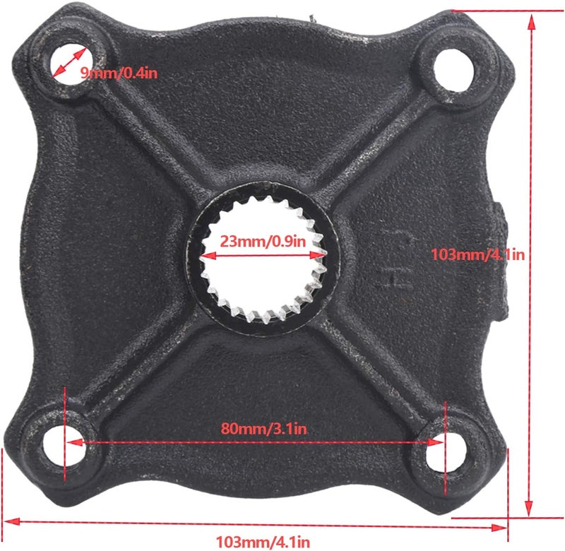 Fydun 2pcs 23 Tooth Spline 4 Stud Wheel Rear Axle Hub Steel Alloy Replacement Accessories for Quad Bike ATV Kart - Image 5