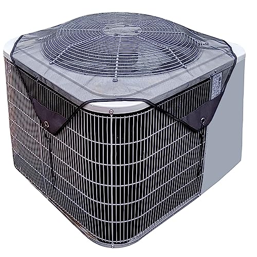 yhslmh Air Conditioner Covers for Outside Units Central Ac Cover Leaf Guard Heavy Duty Mesh AC Defender for Outdoor Square Units, All Season Black ( 32 x 32 inch Mesh) - Image 1