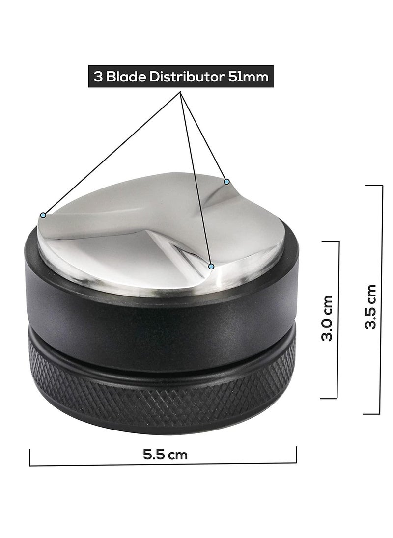 Drop - Coffee Distributor Espresso Coffee Tamper & Distributor Tool Espresso Machine Accessories Adjustable 51mm/53mm/58mm - Image 1