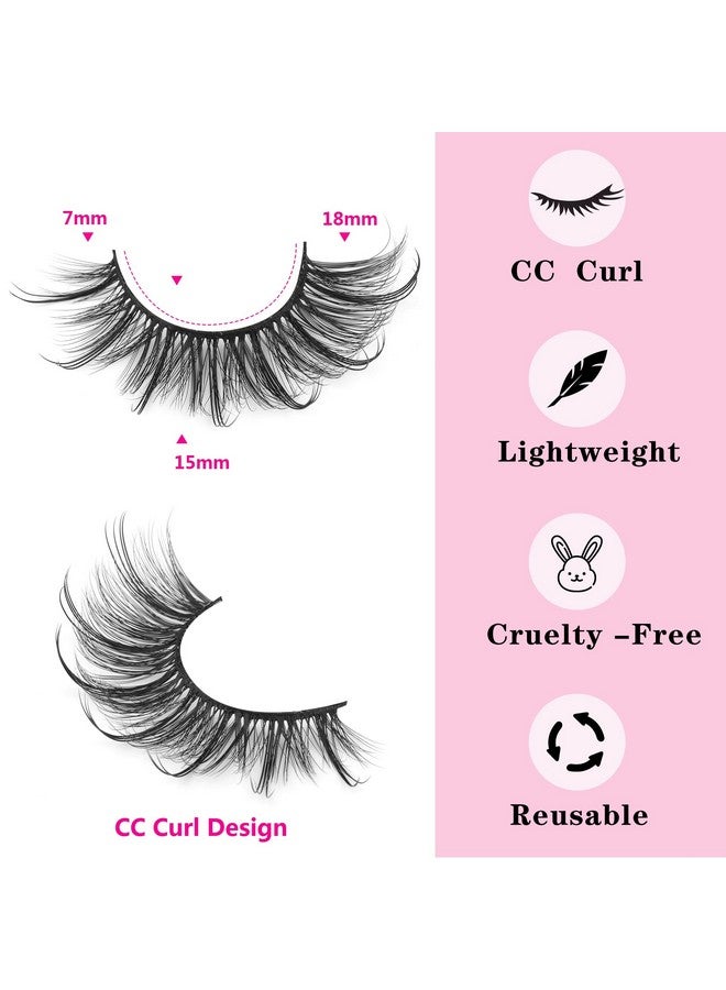 Geeneiya Wispy Mink Lashes Natural Look Eyelashes Volume Lash Extensions Fluffy False Eyelashes 18Mm Long Strip Lashes Cat Eye Eyelashes Fairy Look 7 Pairs Multipack By Geeneiya - Image 4