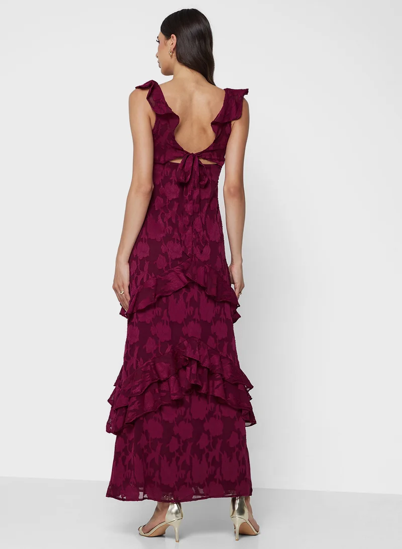 Anaya With Love Tie Back Ruffle Detail Maxi Dress