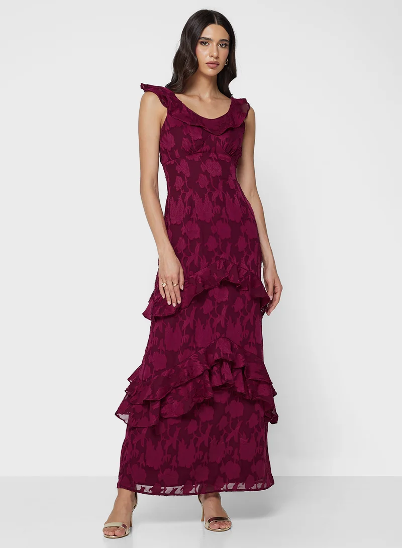 Anaya With Love Tie Back Ruffle Detail Maxi Dress