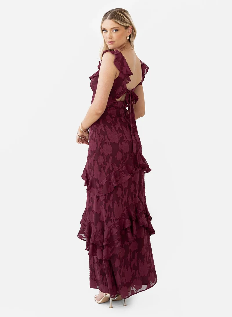 Anaya With Love Tie Back Ruffle Detail Maxi Dress
