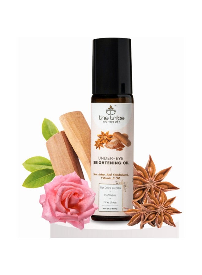 The Tribe Concepts Under Eye Brightening Oil for Dark Circles Removal, Reduces Puffiness Fine Lines, Wrinkles, Aging, Eye Pigmentation with Star Anise, Amla, Lodhra 100% Natural for Men/Women - 8 ml - Image 1
