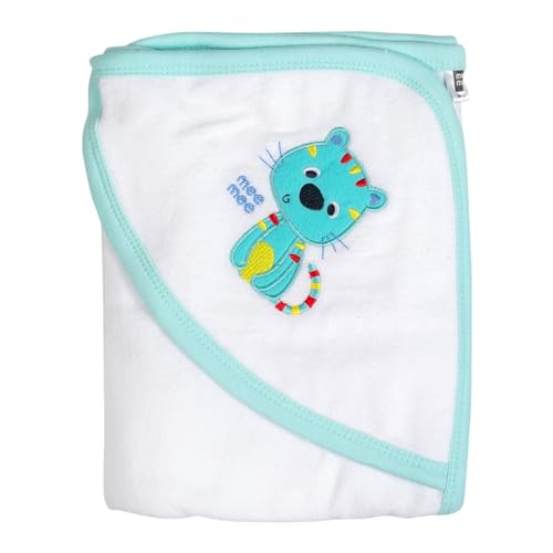 Mee Mee Soft Absorbent Baby Towel with Hood, White - Image 1
