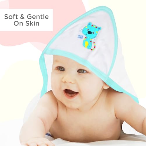 Mee Mee Soft Absorbent Baby Towel with Hood, White - Image 3