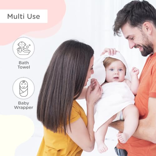 Mee Mee Soft Absorbent Baby Towel with Hood, White - Image 4