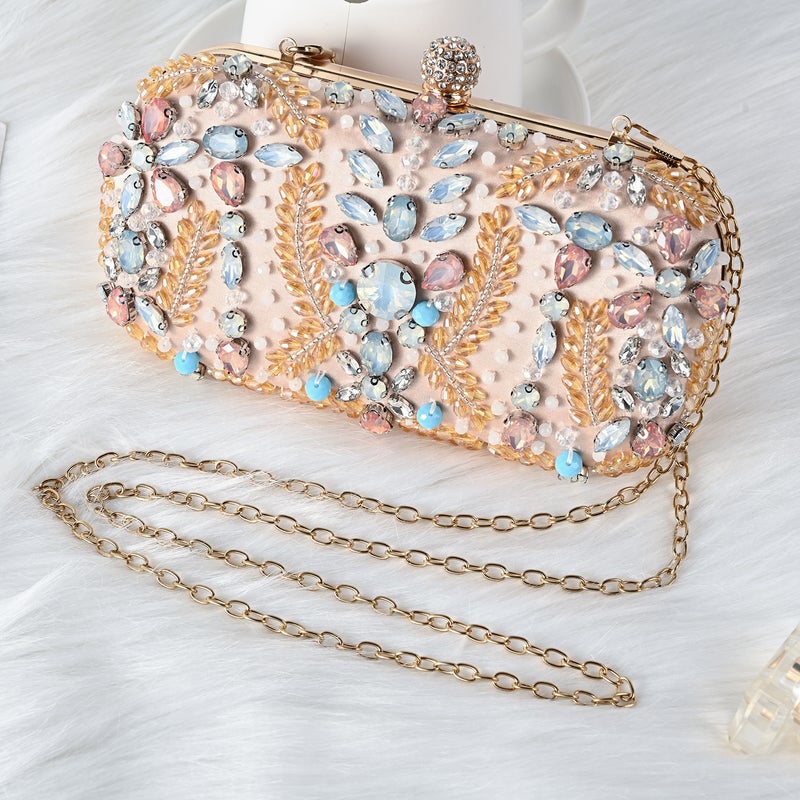 Colorful Rhinestone Evening Bag Style Trendy Cosmetic Bag Fashion Party Bag Dinner Women'S Bag Temperament Beaded Bag - Image 3