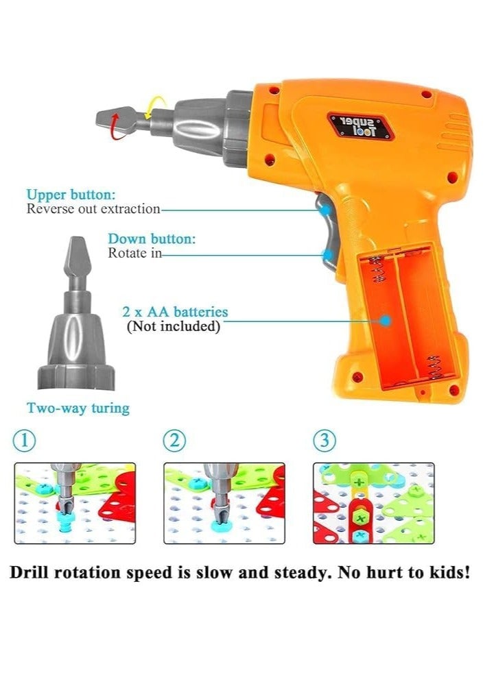 سجن سفما 237 قطعة الأطفال الإبداعية فسيفساء لعبة حفر مجموعة اللغز ، STEM تعلم لعبة تعليمية ، وحفر ثقوب مفك هندسة البناء عدة ، ومناسبة ل 3 4 5 6 7 9 10 عاما الفتيان والفتيات - Image 5