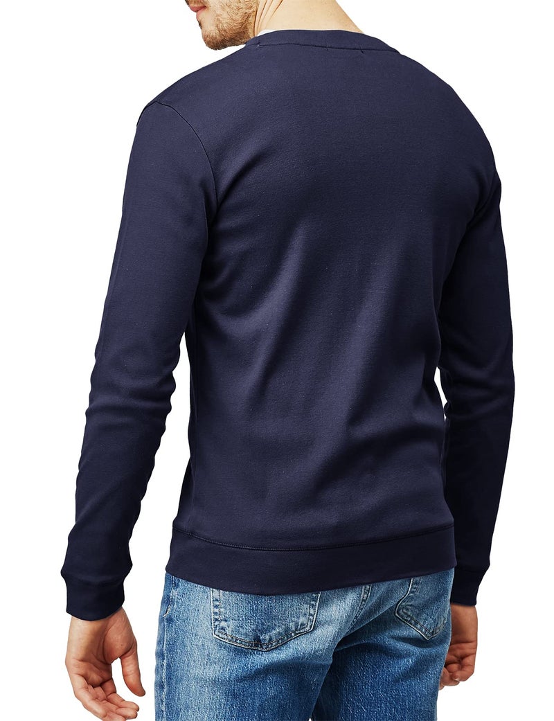 H2H Mens Fashion Thin Button V Neck Cotton Cardigan Navy US M/Asia L (CMOCAL012) - Image 5