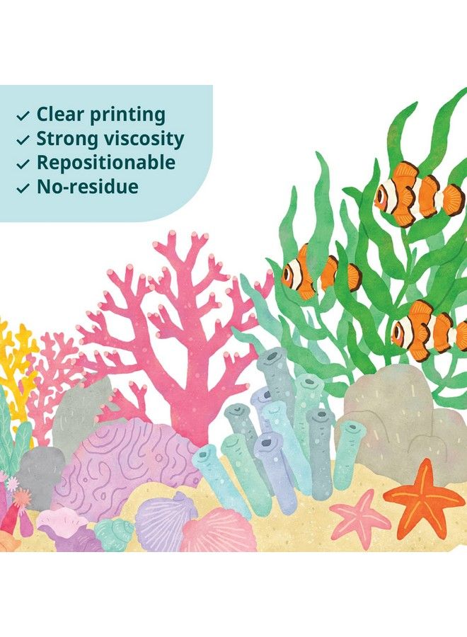 Decowall Ba2014S Under The Sea Turtle Wall Stickers Decals Ocean Fish For Bathroom Bedroom Nursery Living Room Home Decor Decoration Kids Sea Animals Seaweed Peel And Stick Water Boy Baby Shark - Image 5