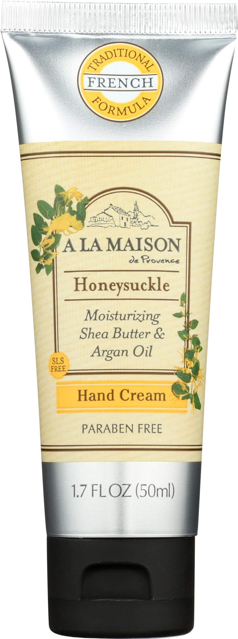A LA MAISON Moisturizing Cream Honeysuckle Uses Hand Argan Oil Pure Shea Butter Essential Oils Plant Based CrueltyFree SLS and Paraben Free 17 Oz 1 Pack