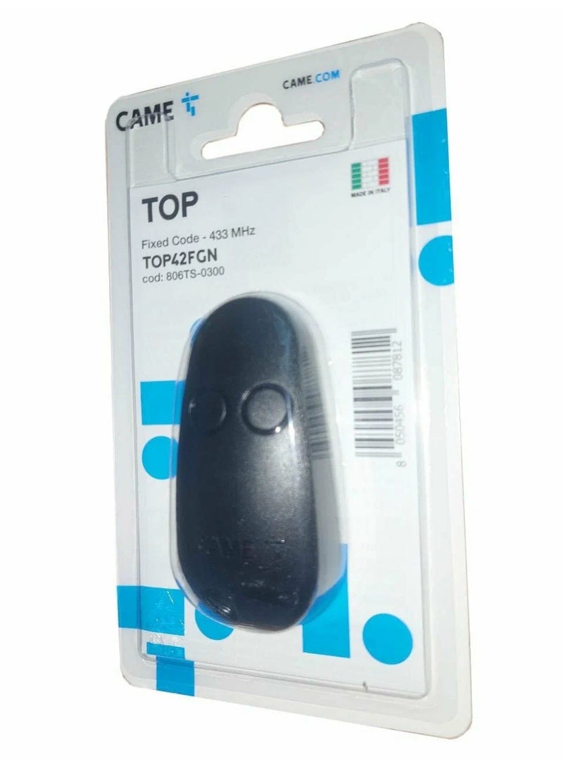 CAME TOP42FGN 2 Channel Black Fixed Code Remote Control for Multiple Devices with Self-Learning Function for Easy Configuration Frequency 433.92 MHz Compatible with CAME Models Only - Image 2