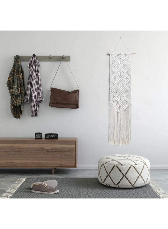 Ebristar Macrame Wall Hanging Boho Chic Handmade Woven Tapestry Modern Rustic Wall Art Home Decor Apartment Dorm Bedroom Nursery Wall Decoration 10" W X 39" L Offwhite - Image 5