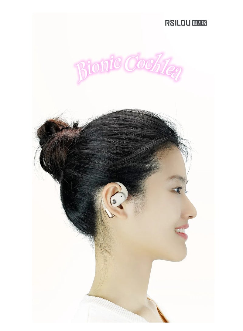 rsilou R3009-002 OWS wireless Bluetooth Earbuds, Open-wear earbuds with bio-mimetic cochlear design for secure and lightweight fit, Waterproof integrated, Dual-mode dual decoding，Touch controls for waking up voice assist, answering calls and controlling music  - Image 4