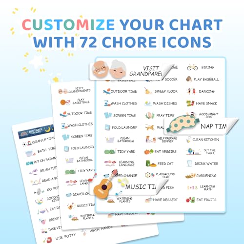 CustomMaster 3 in 1 Bedtime/Morning/Daily Routine Chart for Kids, Magnetic Chore Chart for Kids, Visual Schedule for Kids Toddlers for to Do List - Image 3