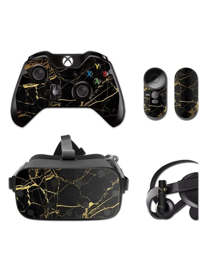 MIGHTY SKINS MightySkins Skin Compatible with Oculus Rift CV1 wrap Cover Sticker Skins Black Gold Marble