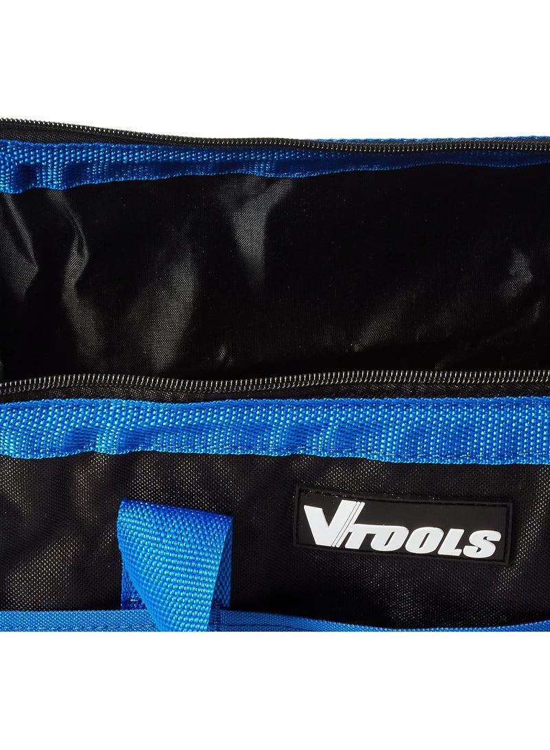 في تولز منظم حقيبة أدوات مقاس 13 بوصة مع رأس بسحاب واسع الفم مع علامة تعليق للغطاء وحقائب أدوات من قماش أكسفورد لبناء النجارة والبستنة والكهربائي المنزلي بنفسك - Image 3