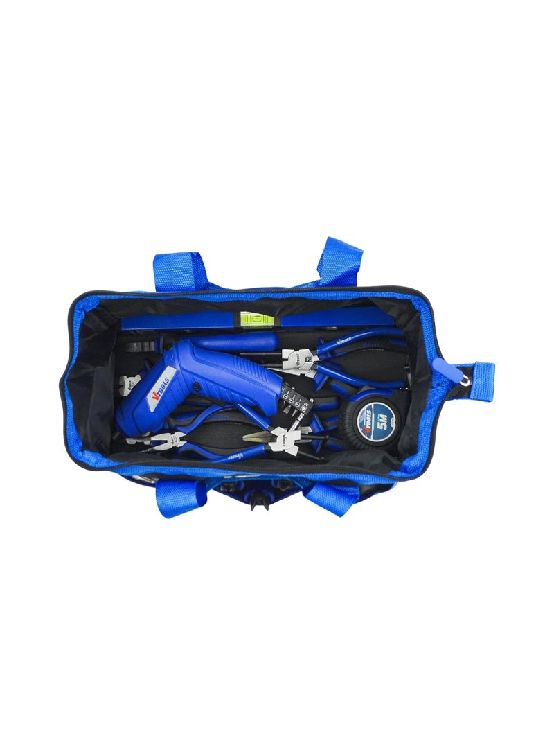 في تولز منظم حقيبة أدوات مقاس 13 بوصة مع رأس بسحاب واسع الفم مع علامة تعليق للغطاء وحقائب أدوات من قماش أكسفورد لبناء النجارة والبستنة والكهربائي المنزلي بنفسك - Image 4