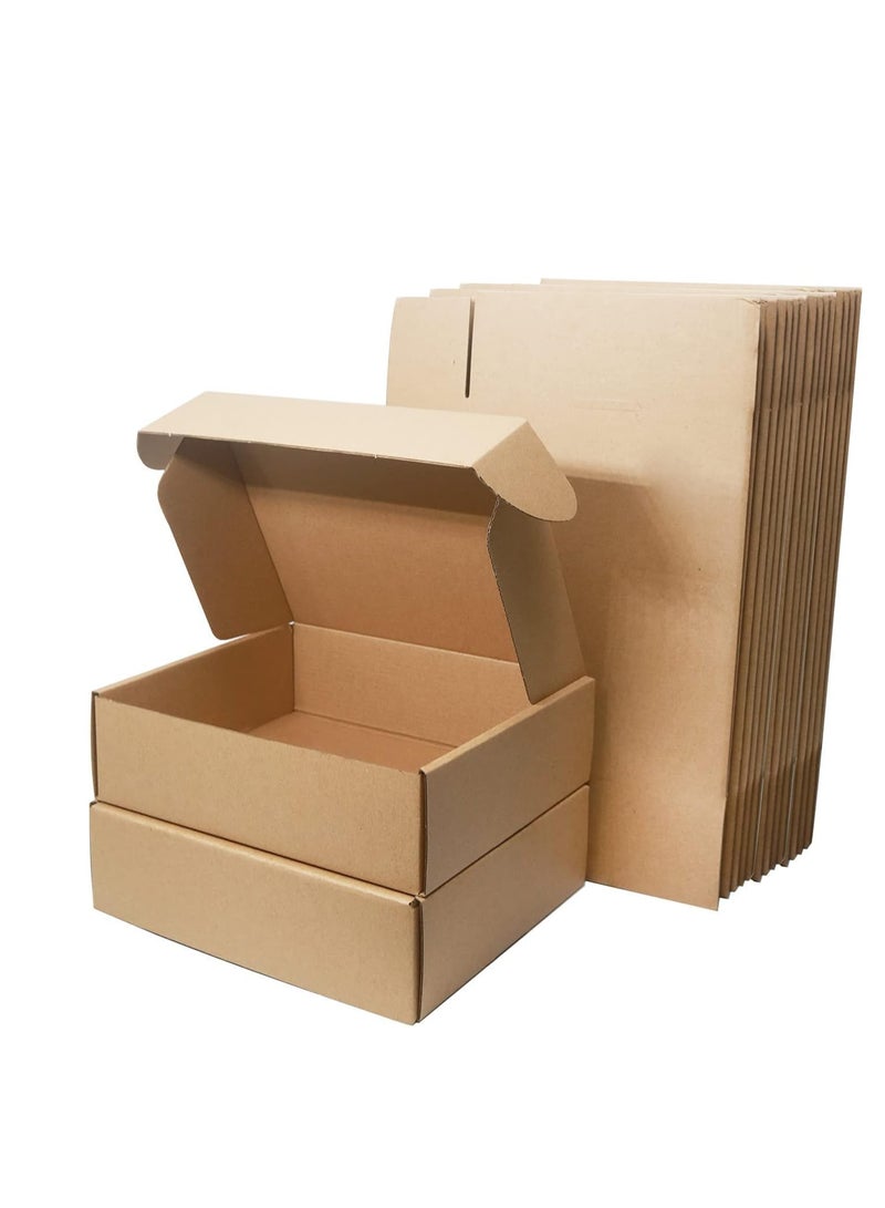 Corrugated Cardboard Carton Shipping Boxes, 20×20×7cm Mail Small Parcel Postal Boxes, Brown Packaging Mailing Boxes for Business, Posting, Storing or Gift - Image 1
