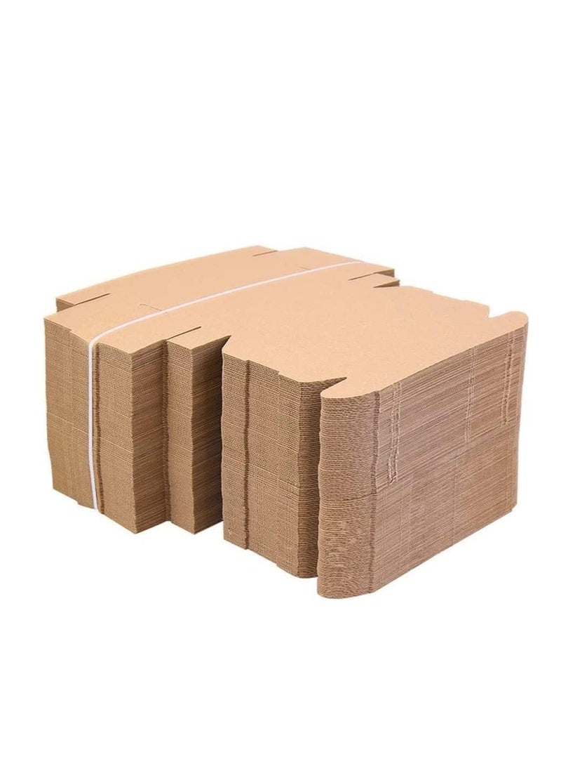 صناديق شحن من الورق المقوى المموج، 20 × 20 × 7 سم صناديق صغيرة للطرود البريدية، صناديق للتغليف والاعمال او النشر او التخزين او الهدايا، لون بني (15) - Image 3