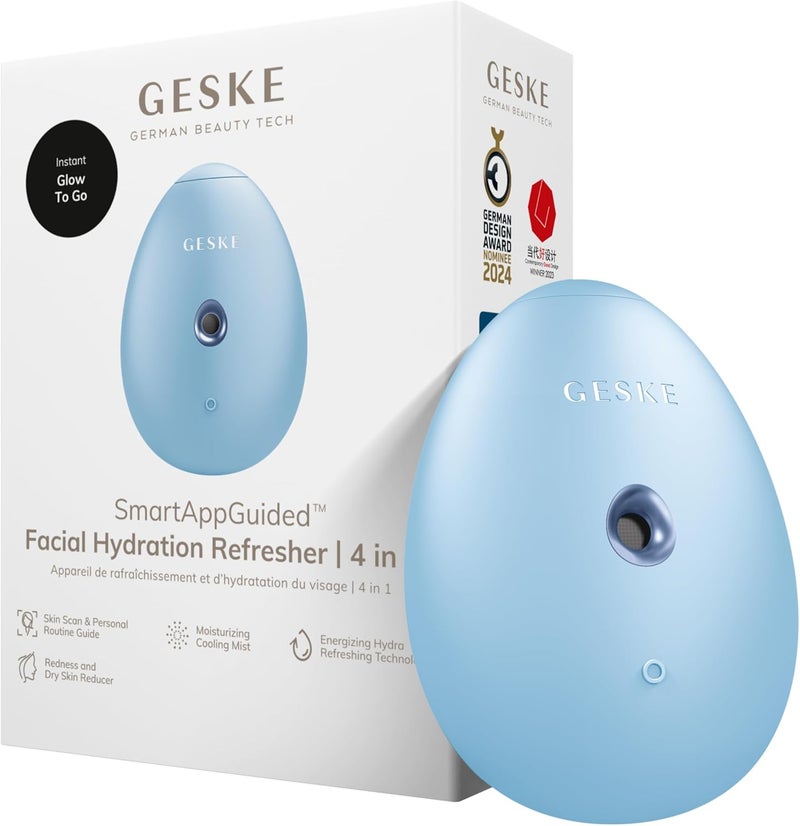 GESKE SmartAppGuided Facial Hydration Refresher | 4 in 1 | Water Atomiser | Face Steamer | Water Spray | Face Mister | Facial Cleansing Device | Spray Mist | Cosmetics | Natural Glow - Image 1