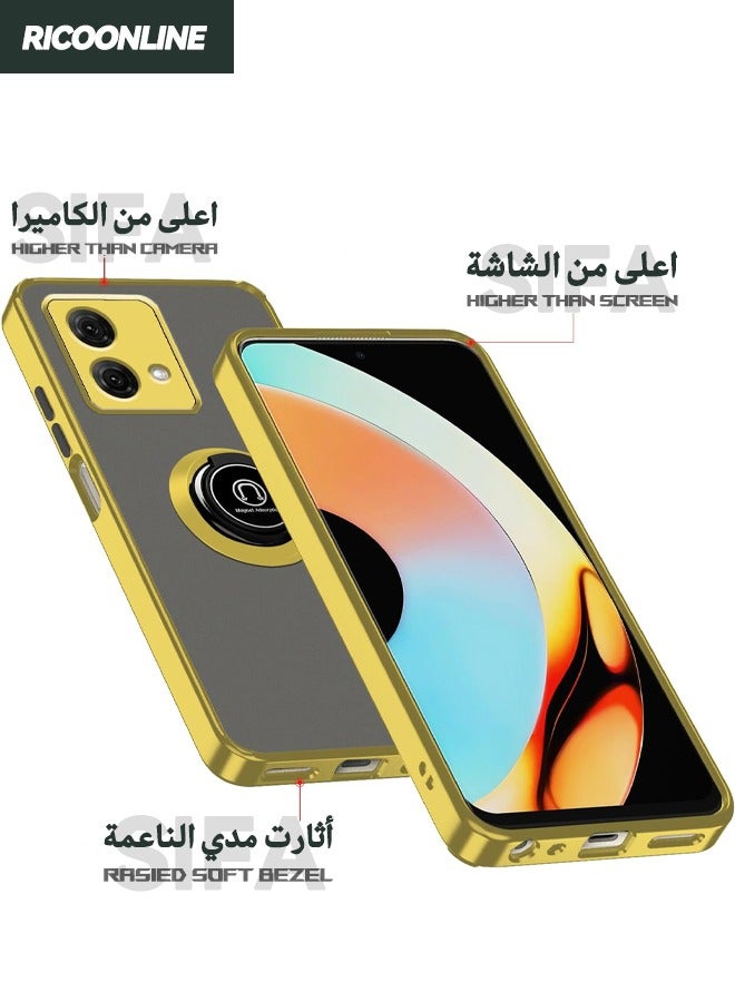RICOONLINE Motorola Moto G84 5G Cover, Skin Feeling Protective Case with Magnetic Kickstand, Anti-Scratch Non-Slip and Shockproof Case for Motorola Moto G84 5G, Yellow - Image 3
