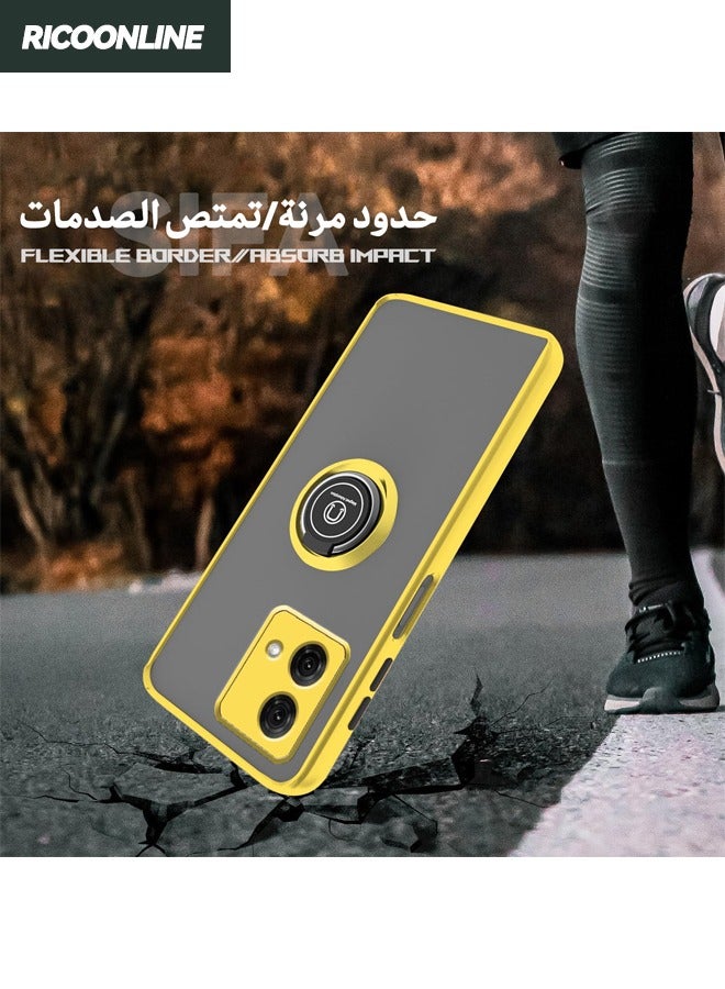 RICOONLINE Motorola Moto G84 5G Cover, Skin Feeling Protective Case with Magnetic Kickstand, Anti-Scratch Non-Slip and Shockproof Case for Motorola Moto G84 5G, Yellow - Image 5